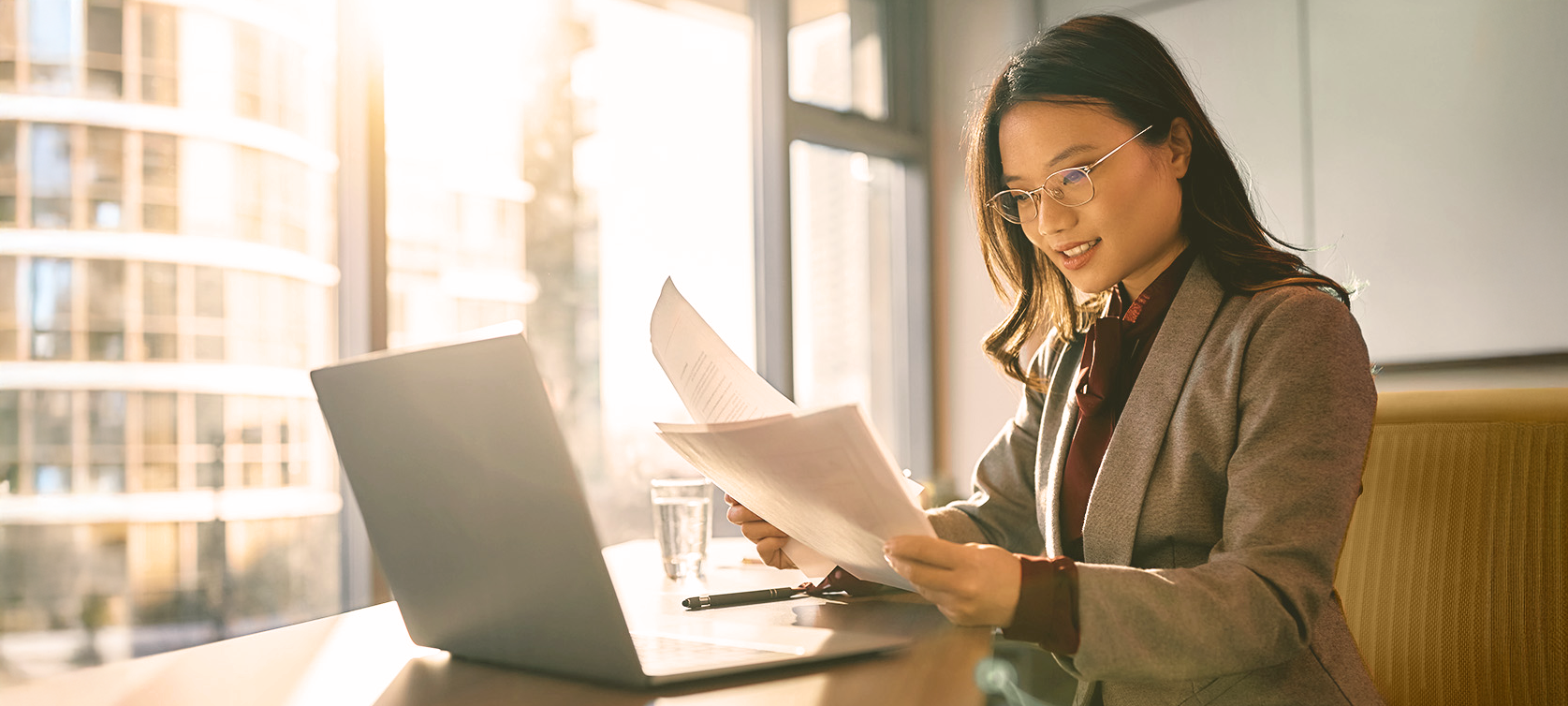 Older professional woman in business meeting